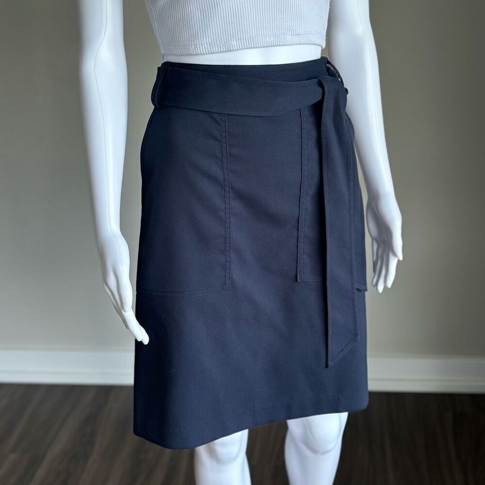Banana Republic Navy Utility Tie-Waist Pencil Skirt